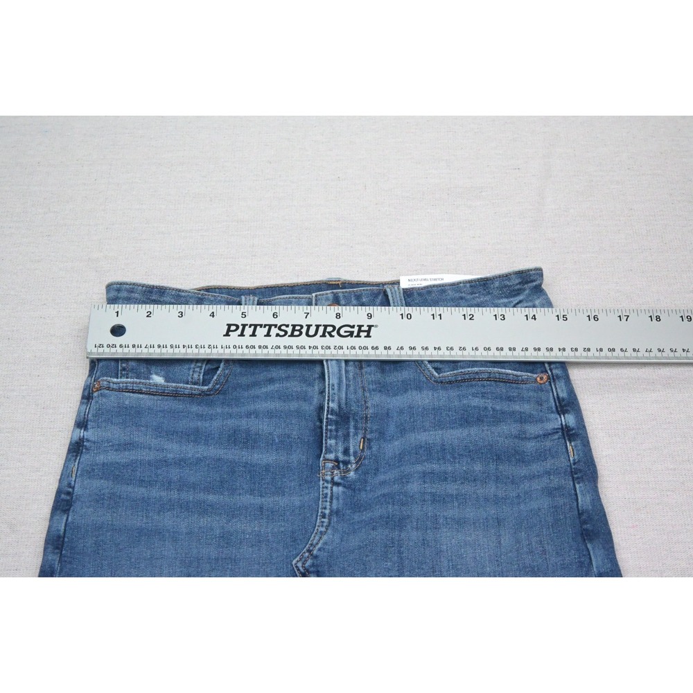 American Eagle Womens 6 NWT Denim Mini Skirt Blue High Rise Raw Hem Stretch